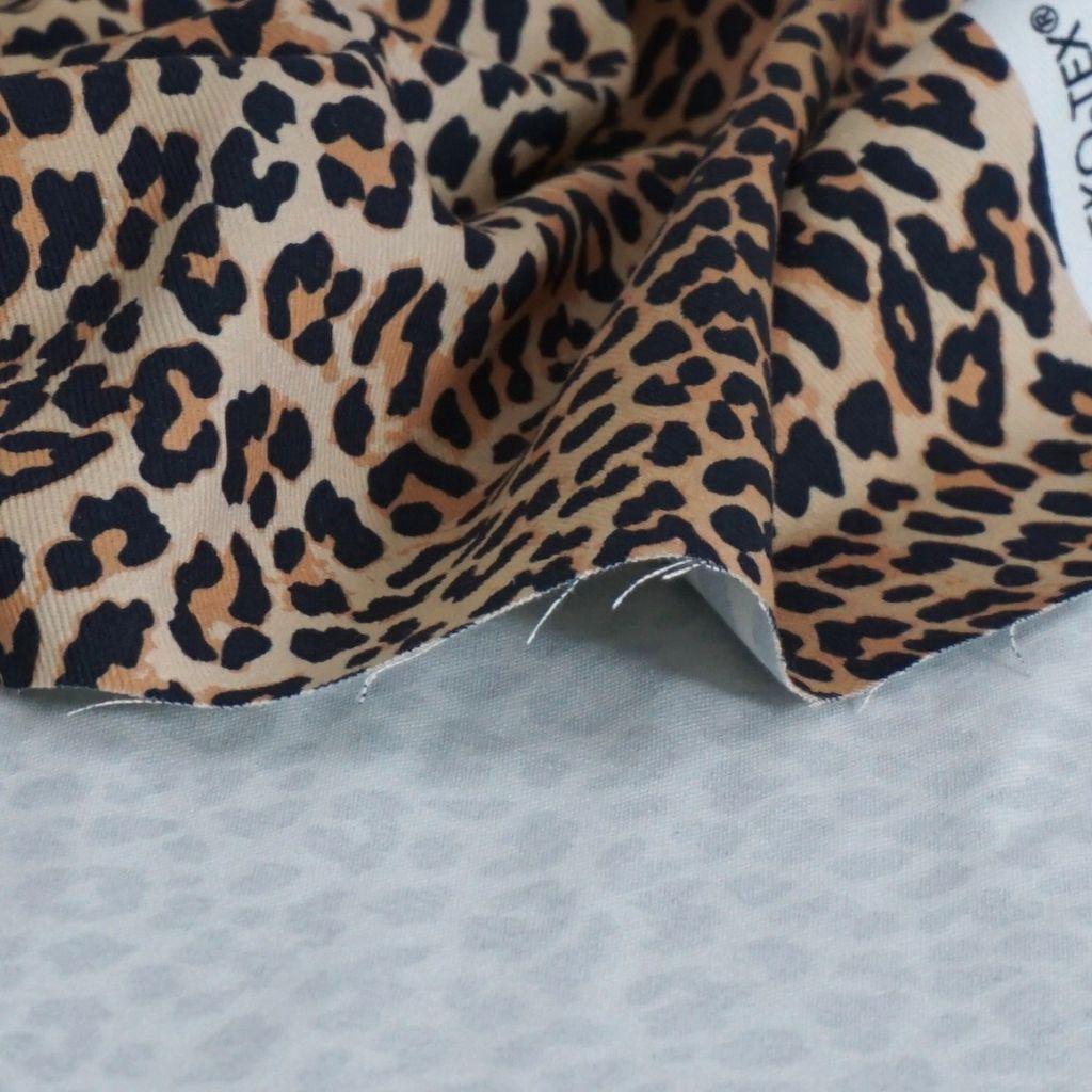 Baumwoll-Twill Leo beige schwarz